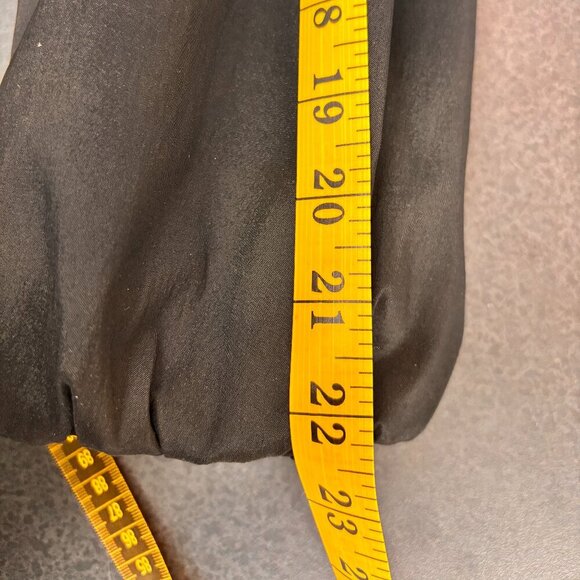 Samuel Dong Black cropped Pouf Sleeve Jacket Ruffle collar Zip/Snap Closure Sz S - Picture 14 of 14